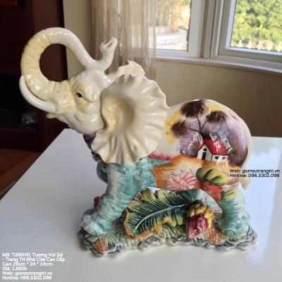 TƯỢNG VOI SỨ TRANG TRÍ NHÀ CỬA CAO CẤP